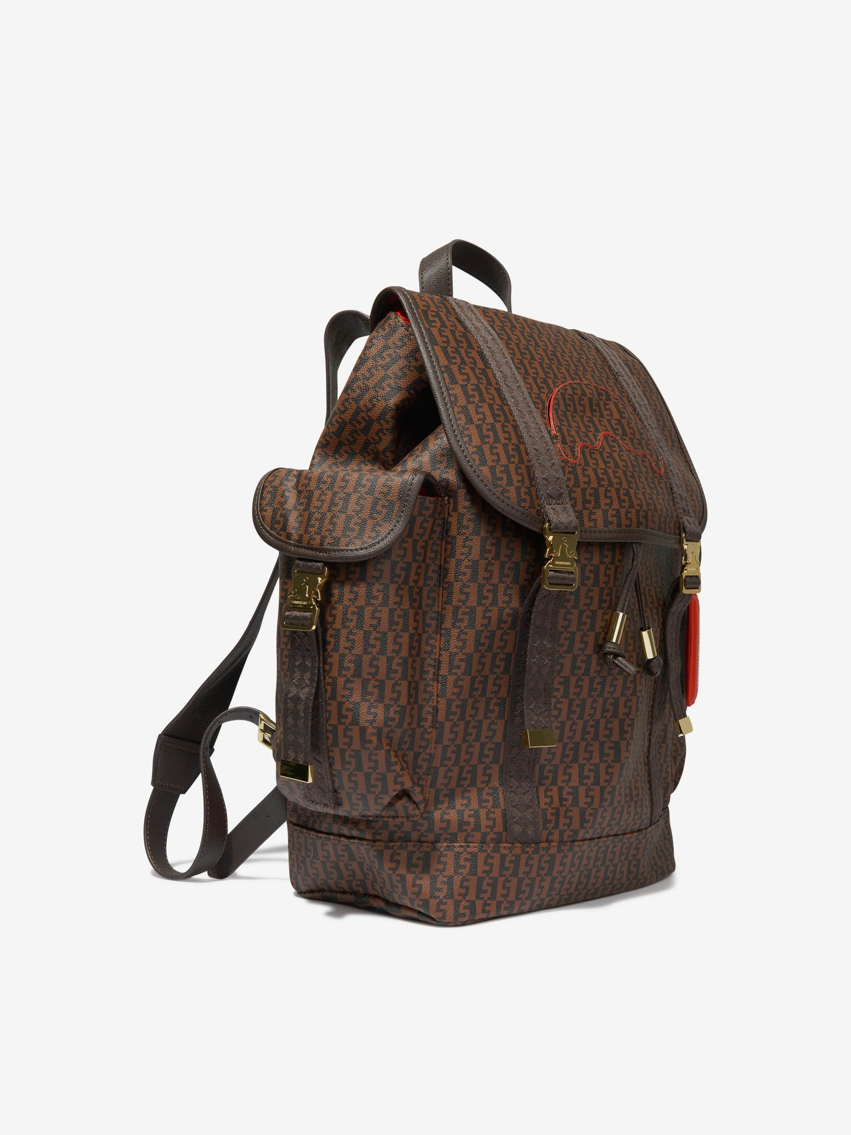 Sprayground Kids Money Check Monte Carlo Backpack in Brown