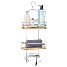 Stainless Steel   Bamboo Shower Caddy