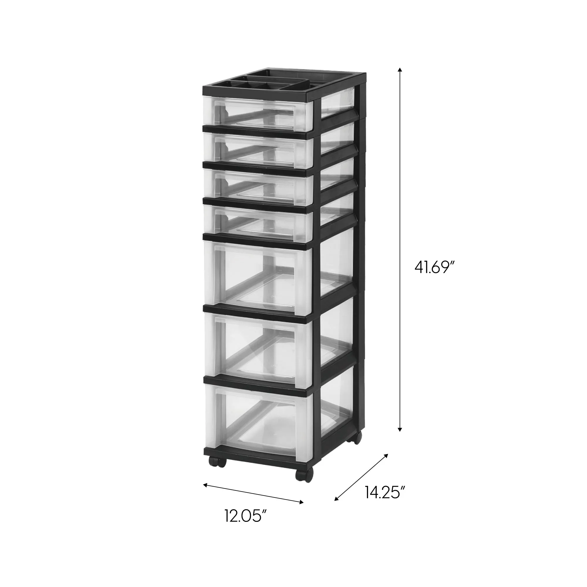 Storage Drawer Cart with Organizer Top - 7 Drawer