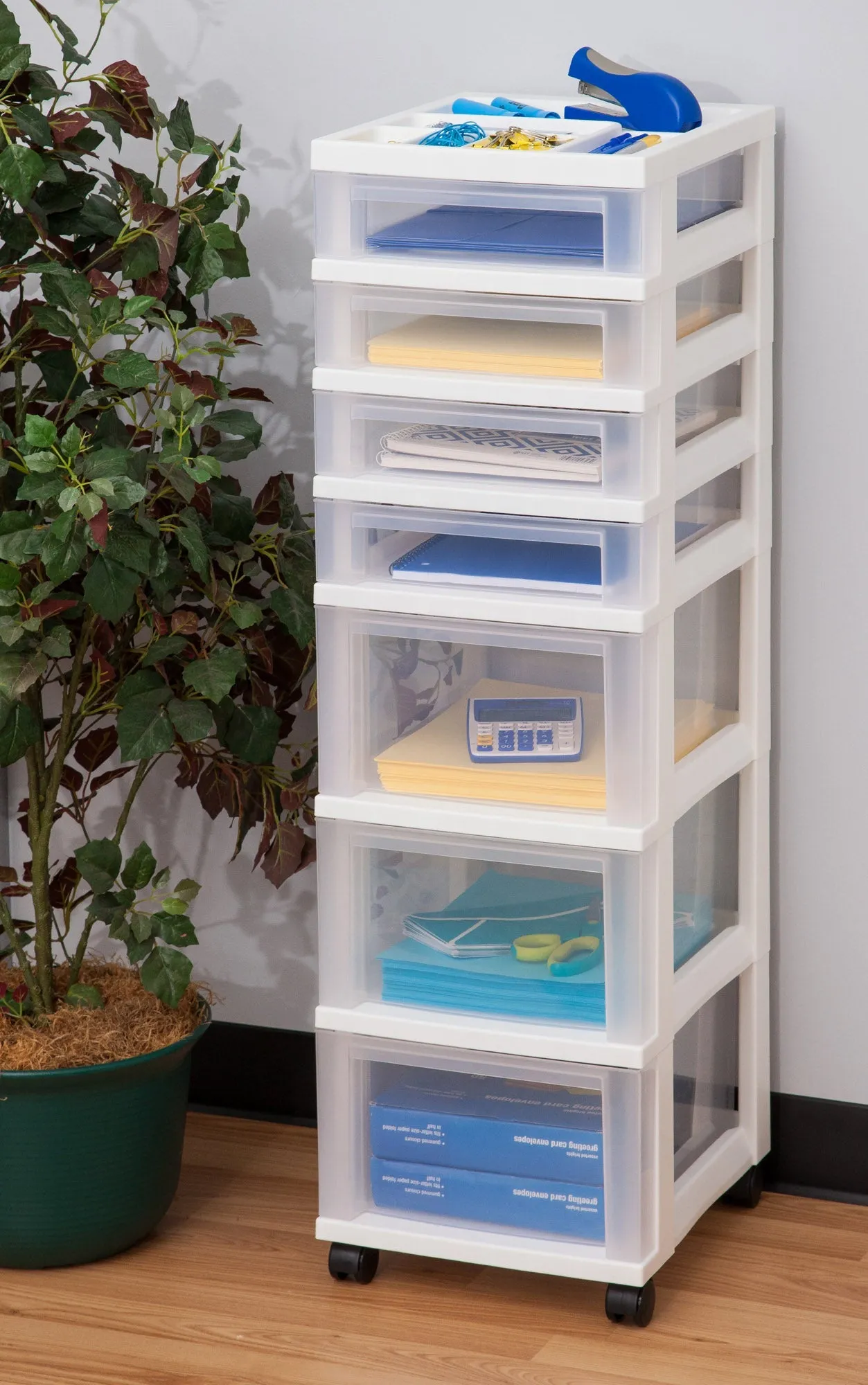 Storage Drawer Cart with Organizer Top - 7 Drawer