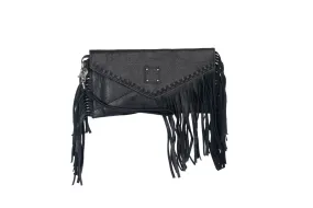 STS Ranchwear Womens Indie Black Buffalo Leather Clutch Bag