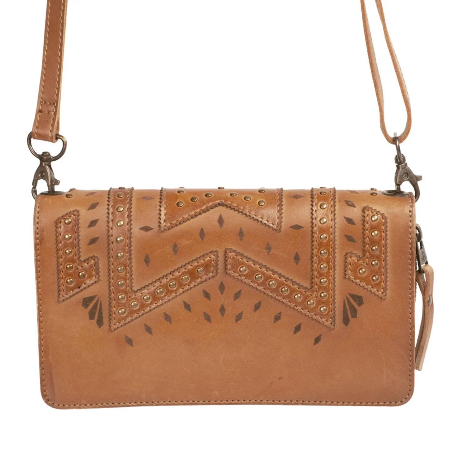 STS Ranchwear Womens Wayfarer Evie Veg-Tan Leather Clutch Bag