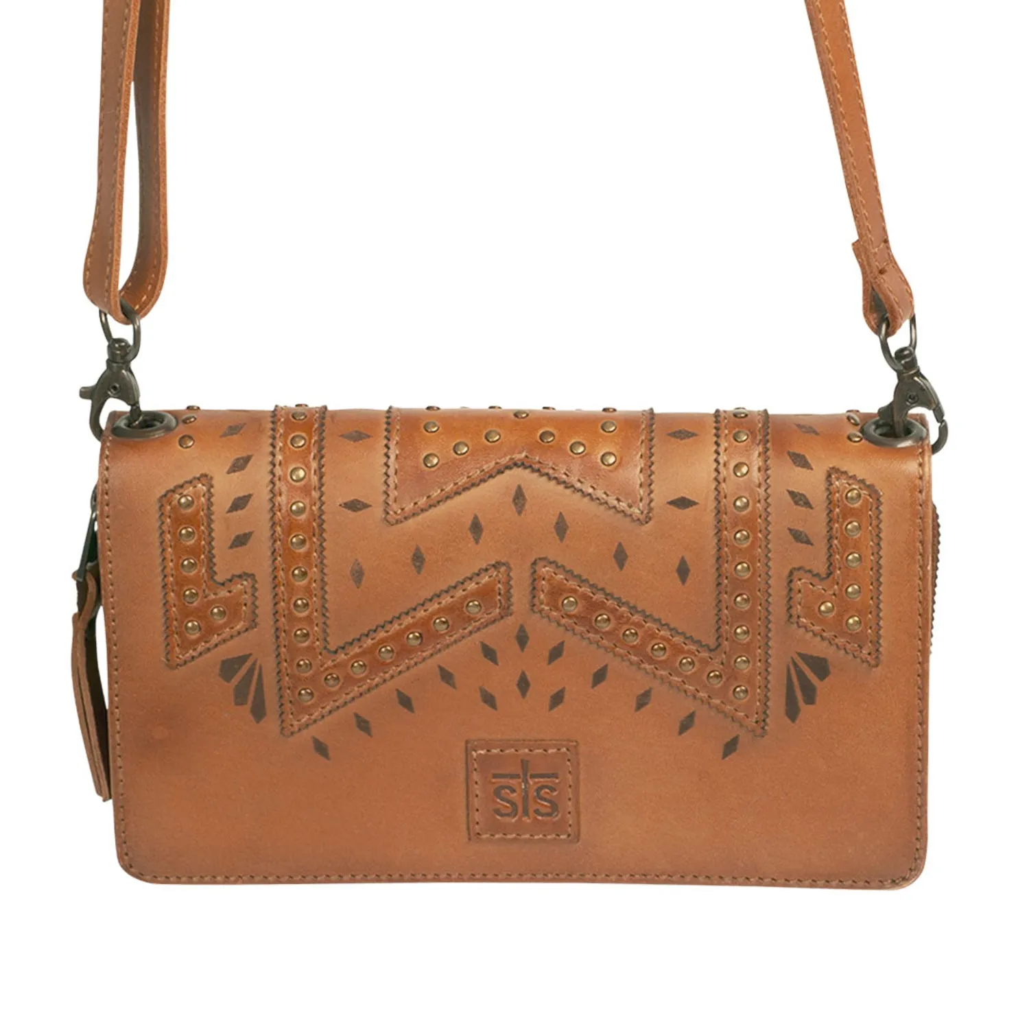 STS Ranchwear Womens Wayfarer Evie Veg-Tan Leather Clutch Bag