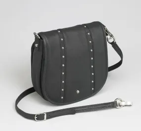 Studded Flap Bag, Tumbled Leather