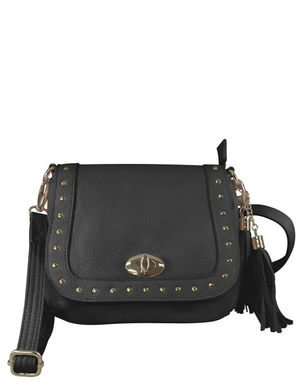 Studded Western Leather Concealment Bag (Colors: Pink or Blue)