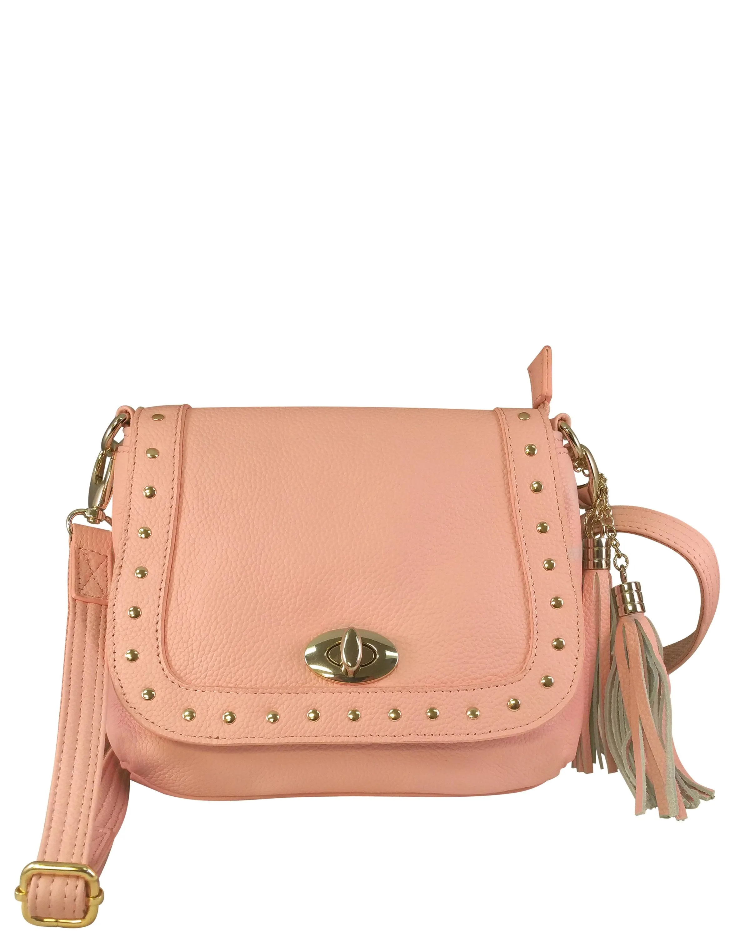 Studded Western Leather Concealment Bag (Colors: Pink or Blue)