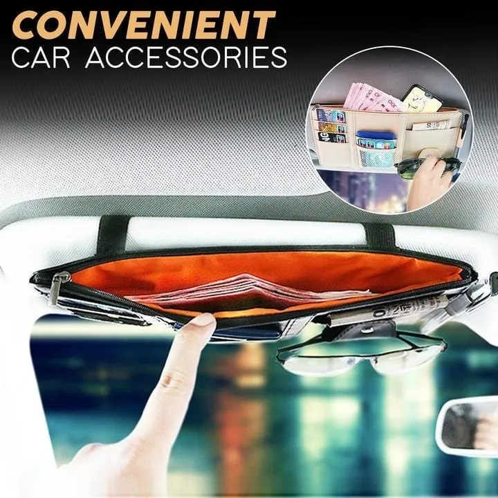 Sun Visor Organizer - All in One Organizer, Sunglasses Holder for Car, Car Interior Accessories, Suitable for Car, SUV, Truck