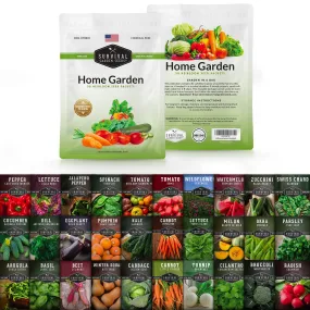 Survival Garden Seeds Home Garden Vegetable, Fruit &amp; Herb Seed Bank Kit - 30 Seed Packs - 18,500  Non-GMO Heirloom Seeds