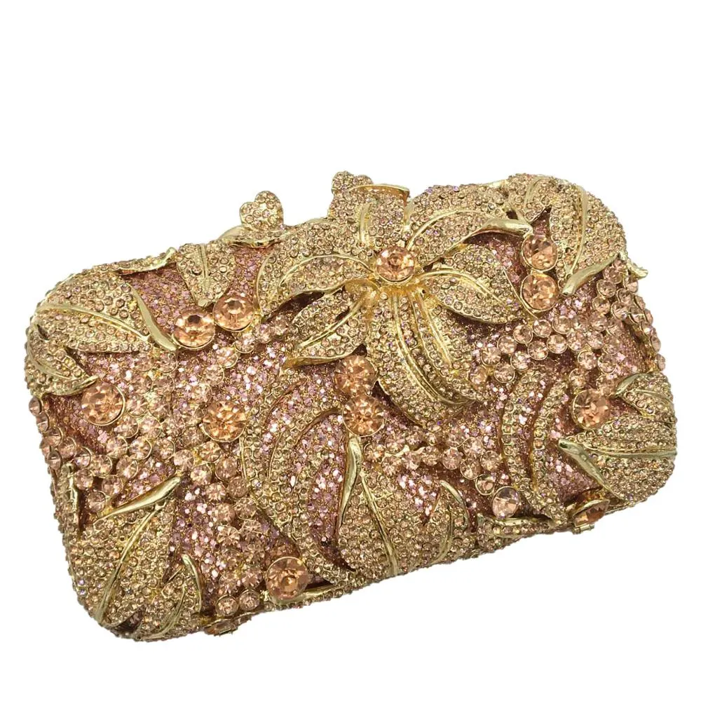 TEEK - Bejeweled Textured Floral Clutch | Various Colors