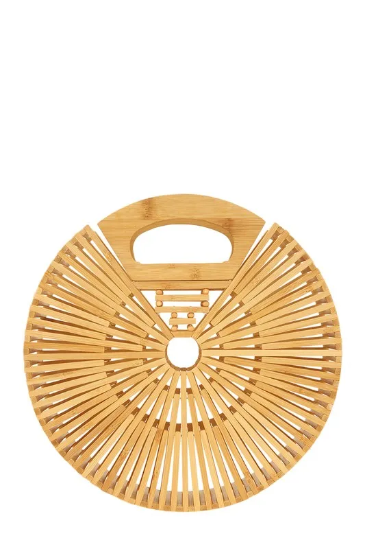 TEEK - Khaki Natural Bamboo Ark Hand Round Clutch