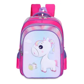 THE CLOWNFISH KidVenture Series Polyester 23 Litres Kids Backpack School Bag Daypack Sack Picnic Bag for Tiny Tots Child Age 5-7 years (Dark Pink)