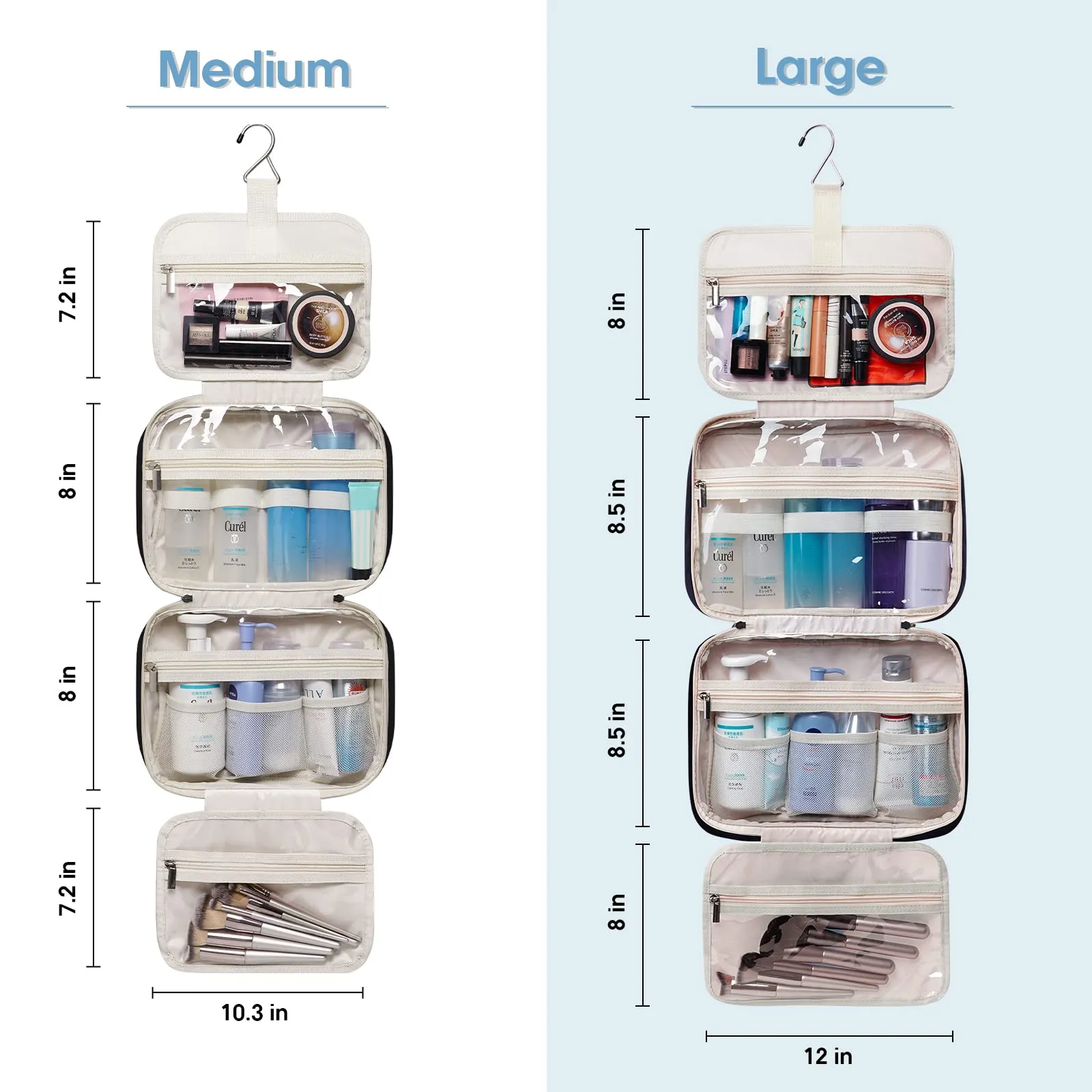 Travel Hanging Toiletry Bag Large/Medium Size