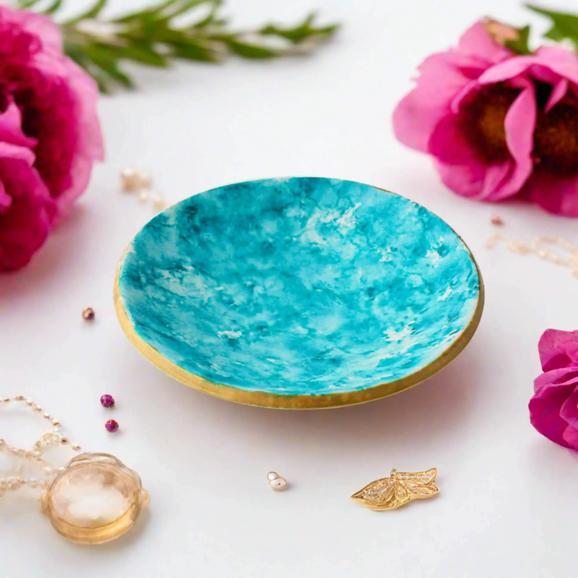 Turquoise Blue Trinket Dish for Jewellery