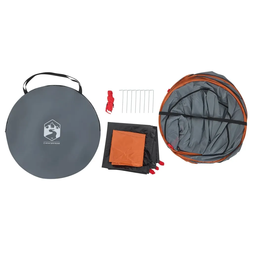 vidaXL Privacy Tent Grey and Orange Pop-up Waterproof