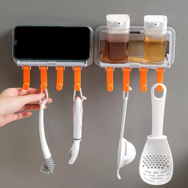 Wall-Mounted Phone Holder Kitchen Organizer Rack