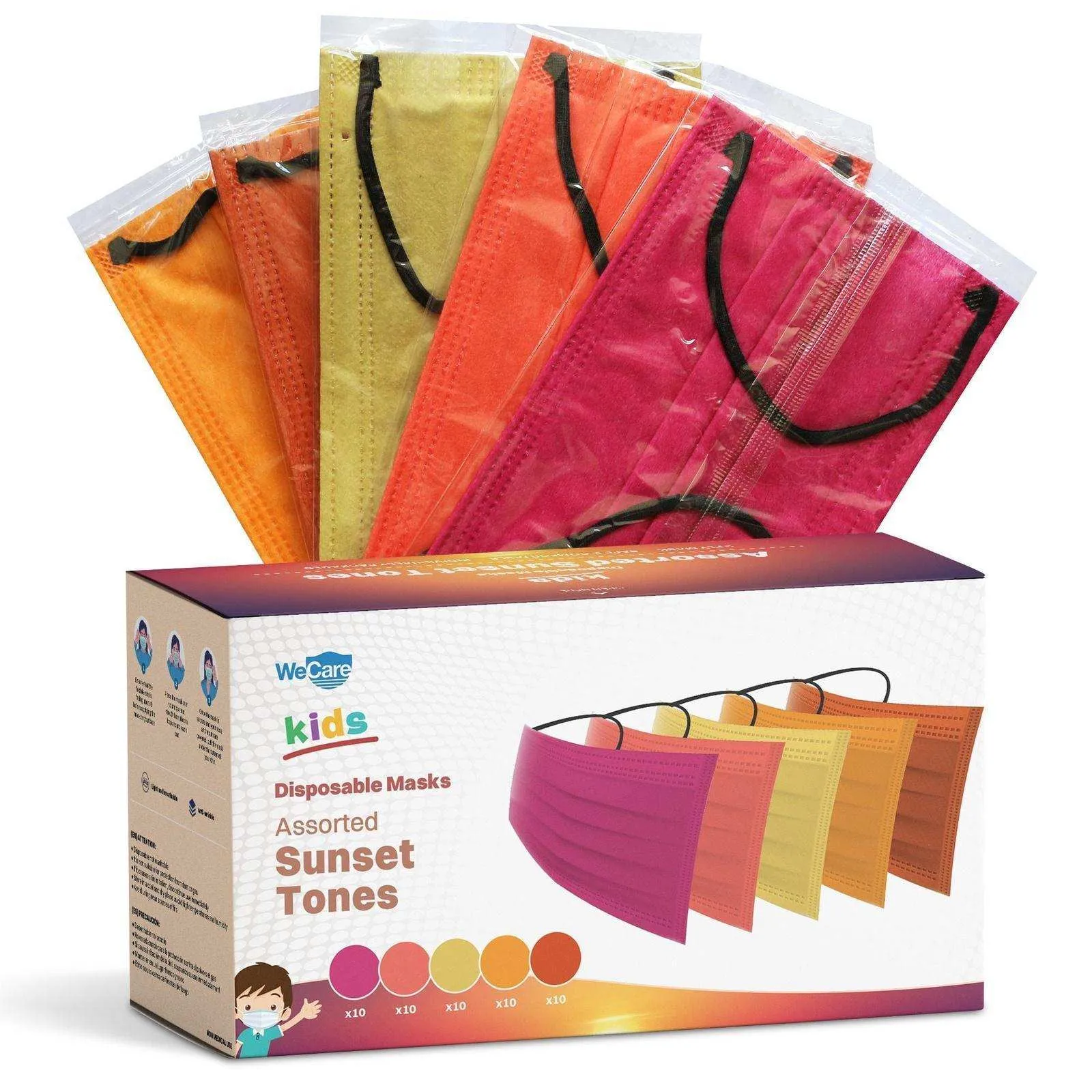 WeCare Kids Assorted Sunset Tones Masks