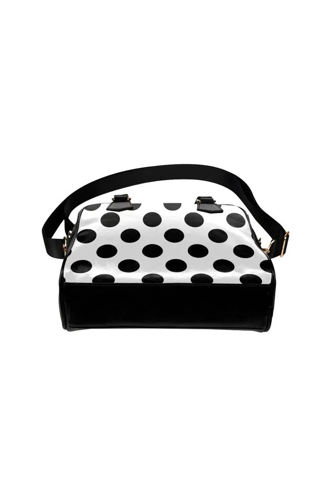 White & Black Polka-dot Shoulder Handbag