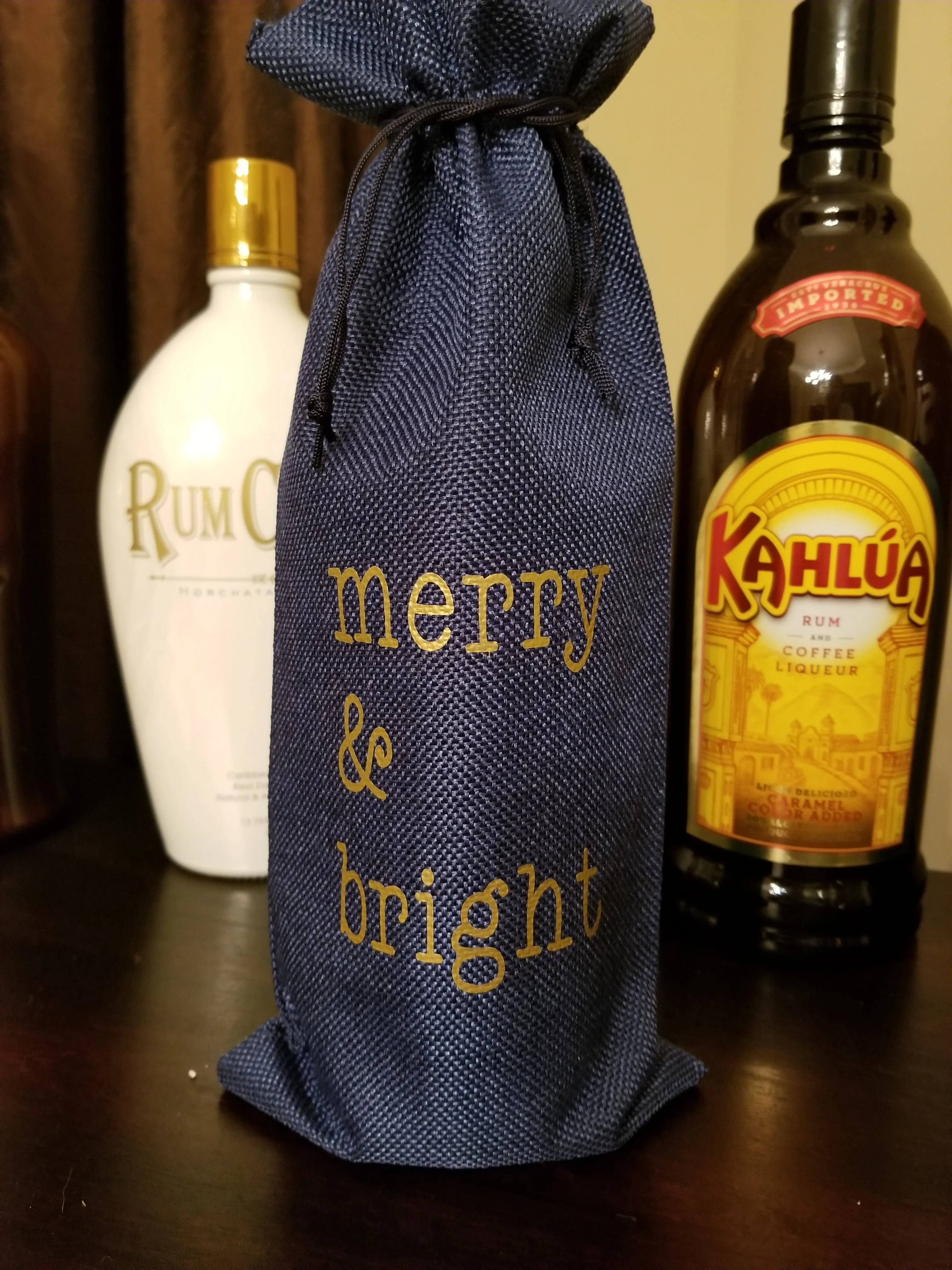 Wine Bag - Merry Christmas Custom/Personalized Jute