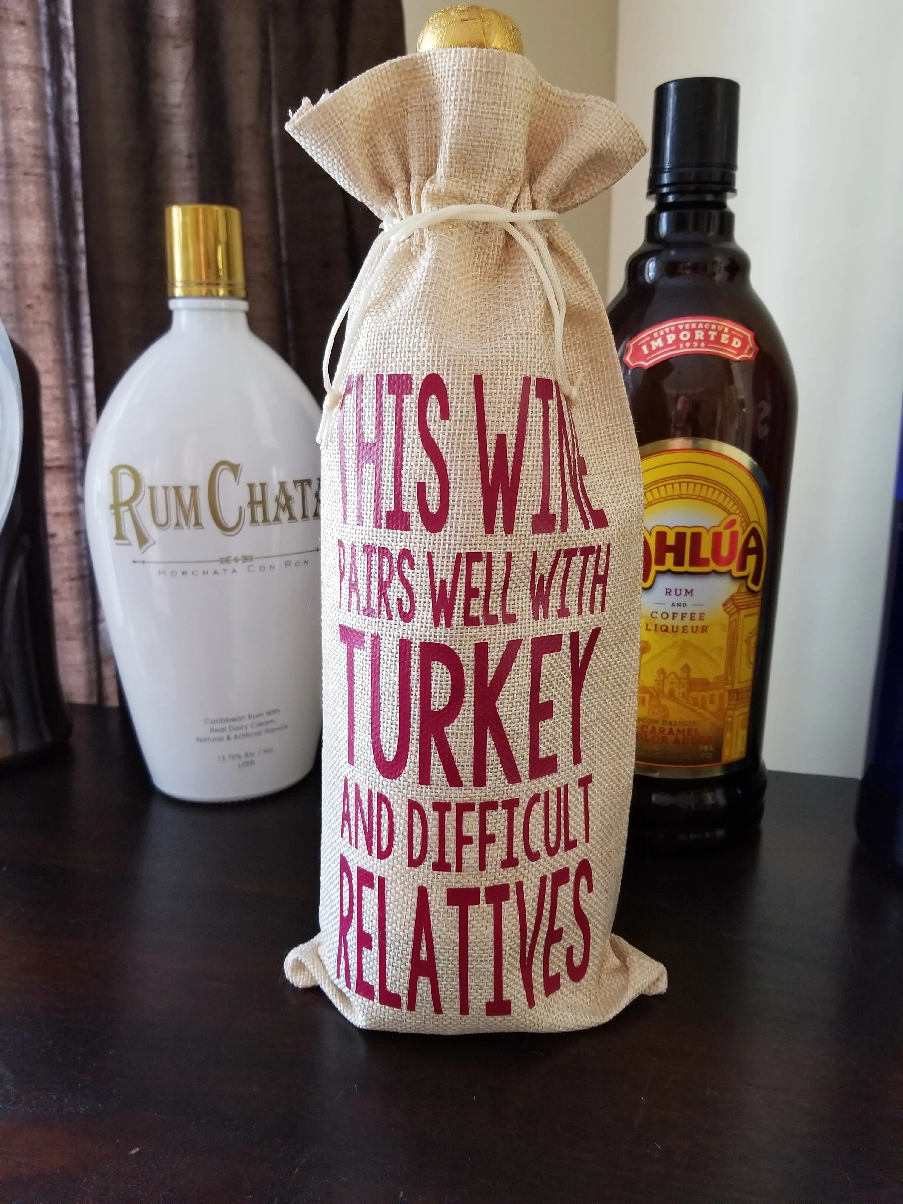 Wine Bag - Merry Christmas Custom/Personalized Jute