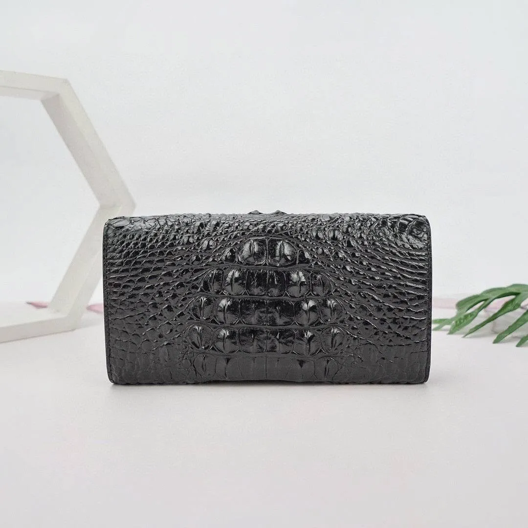 Womens  Crocodile Leather Envelope Evening Clutch Bag