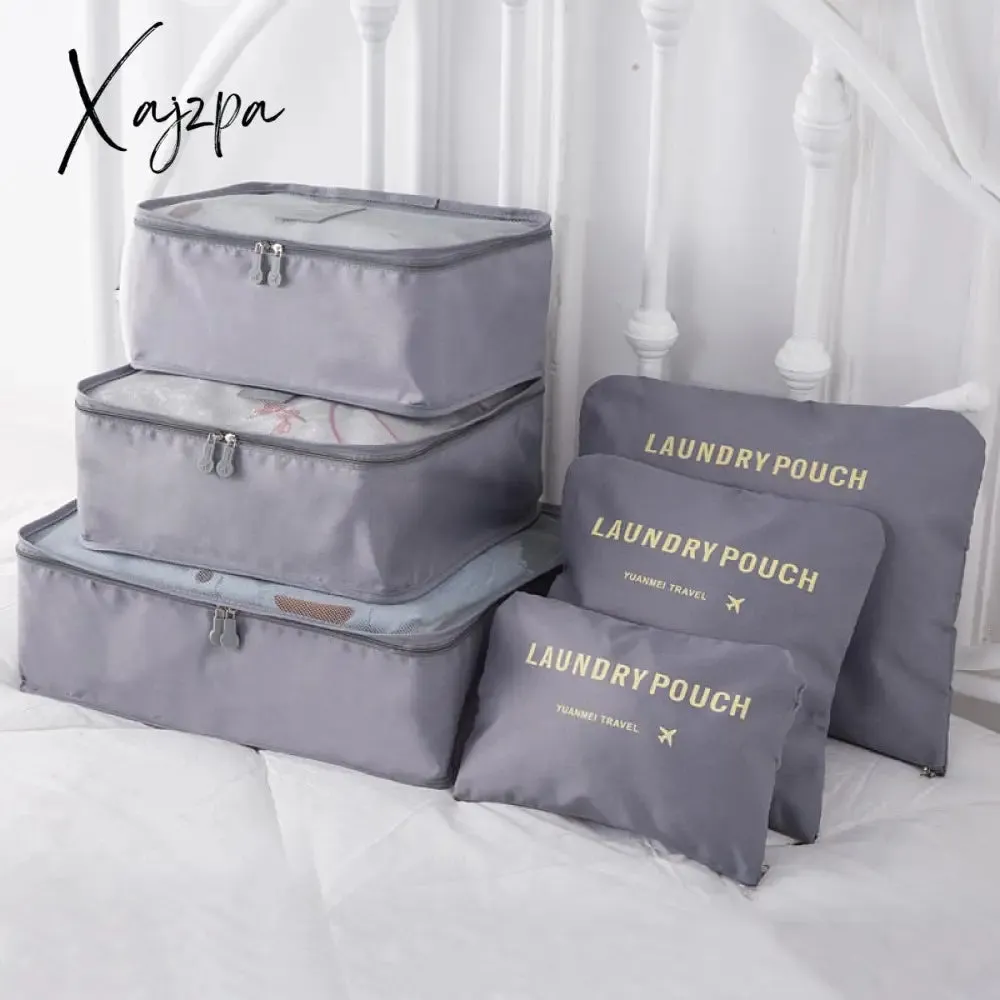 Xajzpa - 8pcs Set Travel Organizer Storage Bags Suitcase Packing Set Storage Cases Portable Luggage Organizer Clothes Shoe Tidy Pouch Bag