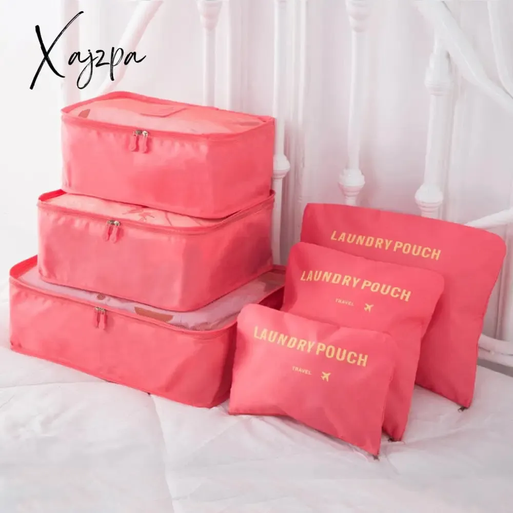 Xajzpa - 8pcs Set Travel Organizer Storage Bags Suitcase Packing Set Storage Cases Portable Luggage Organizer Clothes Shoe Tidy Pouch Bag