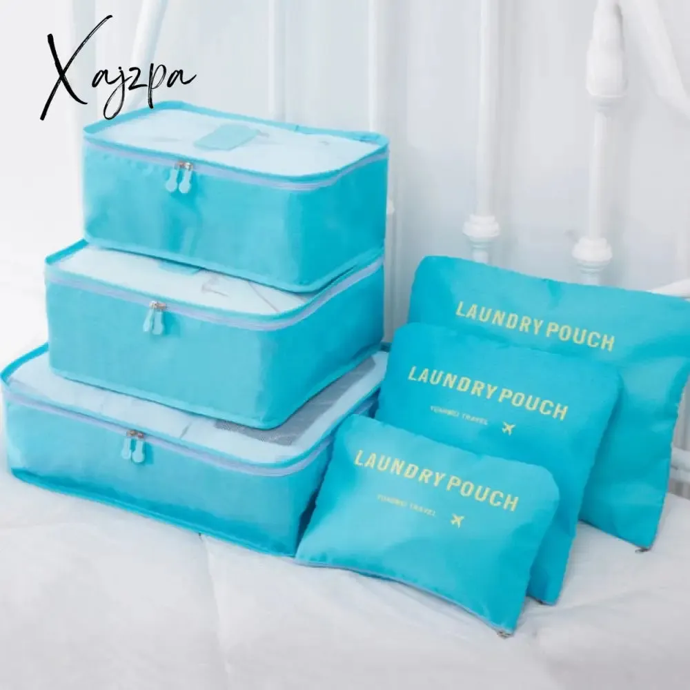 Xajzpa - 8pcs Set Travel Organizer Storage Bags Suitcase Packing Set Storage Cases Portable Luggage Organizer Clothes Shoe Tidy Pouch Bag