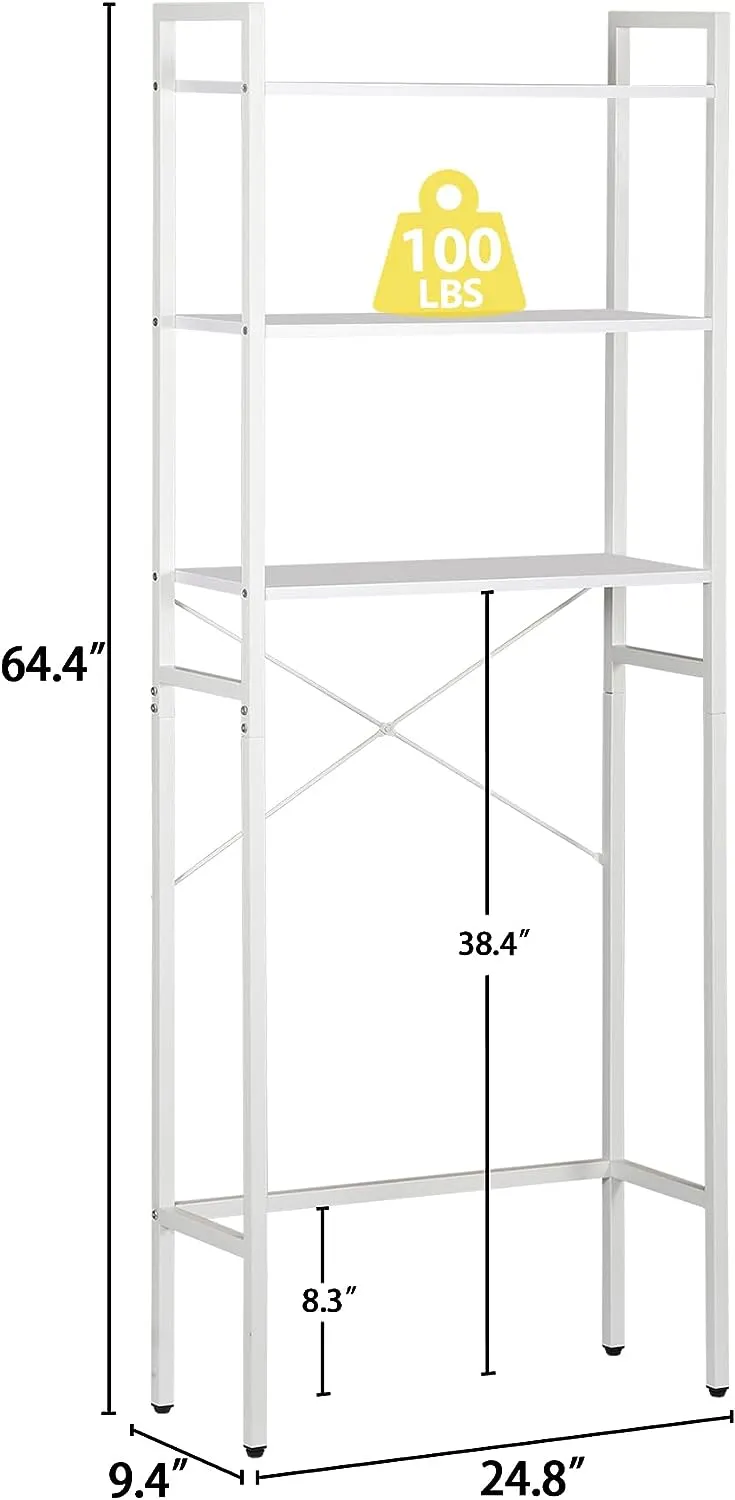 ZENY™ 3 Tiers Over The Toilet Bathroom Storage Shelf, Freestanding Wooden Bathroom Organizer Rack with Shelves