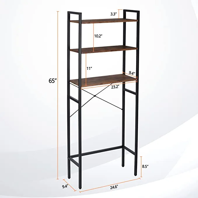 ZENY™ 3 Tiers Over The Toilet Bathroom Storage Shelf, Freestanding Wooden Bathroom Organizer Rack with Shelves