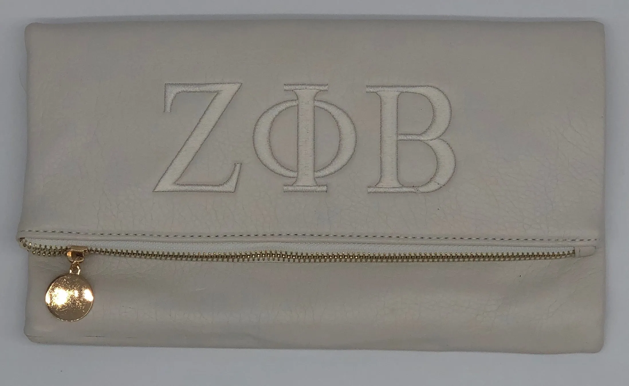 Zeta Phi Beta Pebble Texture Flat Clutch/Crossbody