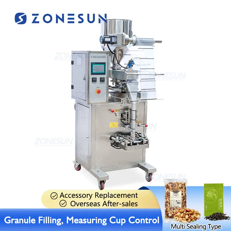 ZONESUN ZS-K100 Automatic VFFS Granule Filling Sealing Machine For Oatmeal Nut Packing Machine